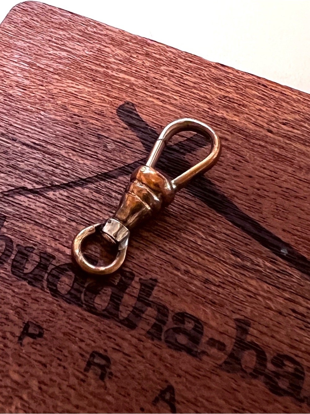 Antique Vintage Barrel Swivel Clip Dog Clip Watch Chain Clasp Gilded Metal
